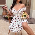 thumbnail image 3 of AURA Plus Size Puff Sleeve Floral Midi Dress 0XL 4XL Women Casual Spring Summer Dress, 3 of 7