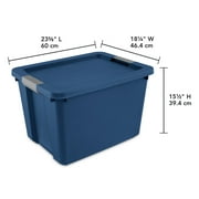 Sterilite 20 Gallon Large Storage Bin, Plastic Storage Container with Latch Lid, Blue