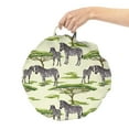 thumbnail image 2 of Zebra Round Floor Cushion with Handle, Animals in a Safari Wildlife Arizona Vibes, Decorative Pillow for Living Room & Dorms, 18" Round, Cream Multicolor, by Ambesonne, 2 of 4