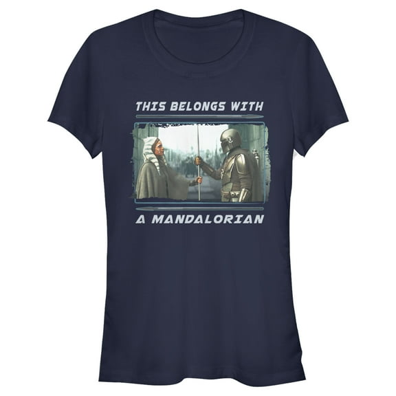 Junior's Star Wars: The Mandalorian Beskar's Rightful Owner  Graphic Tee Navy Blue Small