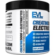 Evlution Nutrition Creatine 5000 + Electrolytes - Supports Faster Recovery, Lean Muscle Growth & Hydration - 5g Creatine Monohydrate & 6 Key Electrolytes Per Serving - 40 Servings - Unflavored Powder
