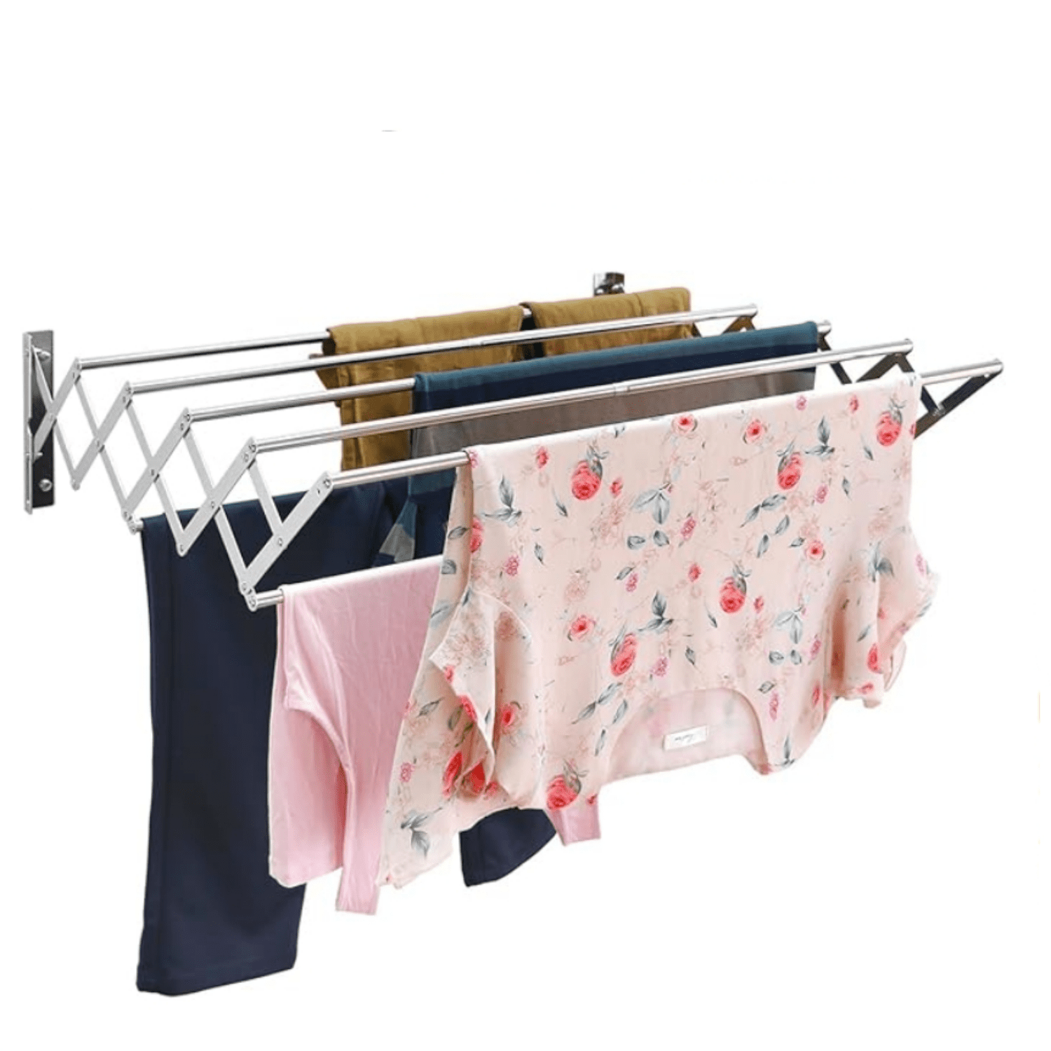 Retractable Hanging Cloth Dryer: Foldable Drying Rack, Wall Mount