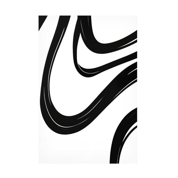 Canvas Wall Art - Ray Heere 'Black White Bold Strokes 18' Wall Art for Living Room, Bedroom, or Office Décor by Trademark Fine Art - 12 x 19 Inches