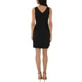 thumbnail image 3 of INSPIRE CHIC Vestido de cóctel sin mangas con escote en V y fruncido, negro, talla S, 3 of 6
