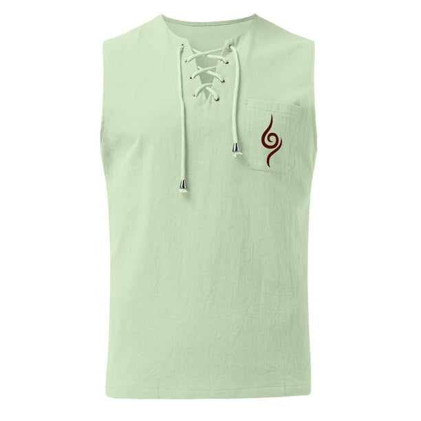 pstuiky Camisetas sin mangas para hombre, Camiseta sin mangas con estampado de color liso y bolsillo con cordón de verano para hombre Chaleco para hombre xxl