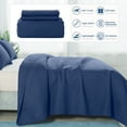 thumbnail image 6 of Quilt Set Queen Size - Lightweight Quilts Summer Bedspreads for All Season 3 Piece (1 Quilt, 2 Pillow Shams) - Navy Blue, 6 of 7