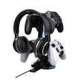 thumbnail image 3 of Multifunctional Gaming Controller Headset Stand RGB Lighting Dual USB Charging Ports Desk Controller Holder, 3 of 6