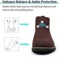 thumbnail image 3 of Men's Chelsea Boots Classic Formal Slip-On Leather Comfortable Casual Lightweight Pointed Toe Business Boots Brown 11.5 US, 3 of 7