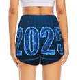thumbnail image 2 of Lsque 2025 Happy New Year 5 Printed Women's Running Shorts with Liner Pockets,Elastic Quick Dry Workout Athletic Gym Yoga Shorts,Womens High Waist Shorts-XX-Large, 2 of 9