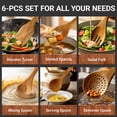 thumbnail image 4 of Kikcoin Wooden Cooking Utensil Set, 6 Pcs Acacia Wood Spoons for Cooking, Kitchen Utensils Set for Nonstick Pots, 6 Hooks Included, Heat Resistant, 4 of 9