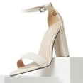 thumbnail image 4 of J. Adams Shirley High Silver Comfortable Heels for Women | Open Toe Ankle Strap Sandal Block Heel Dress Platform, 4 of 6
