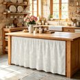 thumbnail image 6 of Pearl White Line Floral Cabinet Curtains for Kitchen 32"W x 55"L, Romantic Wildflowers Leaves Pantry Curtain Skirt Magic Tape Short Curtains Decor Privacy Panel for Utility Closet Bathroom, 6 of 9