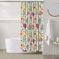 thumbnail image 6 of Shower Curtain, Turtle Flower Waterproof Fabric Plastic Shower Curtain, Drying Fast Bathroom Curtain with 9 Buttonholes, Ruffle Shower Curtain 60x72in, 6 of 8