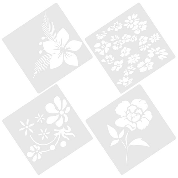 FRCOLOR 4Pcs Reusable Stencil Painting Transparent Plastic Templates for Craft Projects