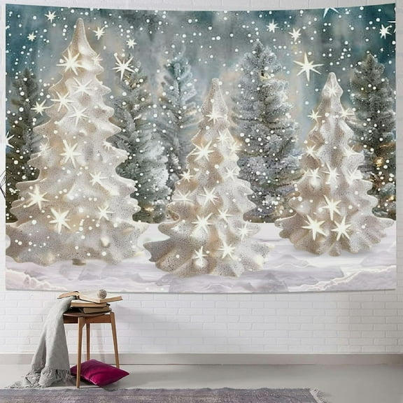 BCIIG  Winter Wonderland Backdrop Onderland Birthday New Year Eve Party Supplies for Events Christmas Snowflake Snow Tree Home Decorations Baby Shower Cake Smash Props Photography Background Painting