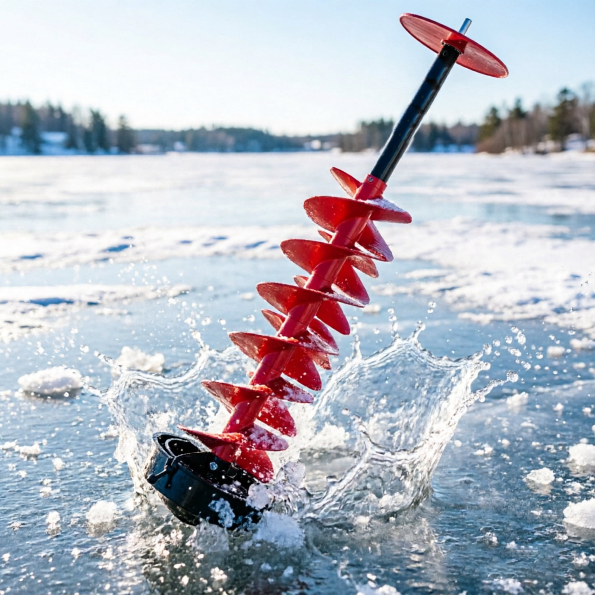 Nylon Ice Auger Drill Bit with Extension Rod & Drill Adapter for Ice Fishing