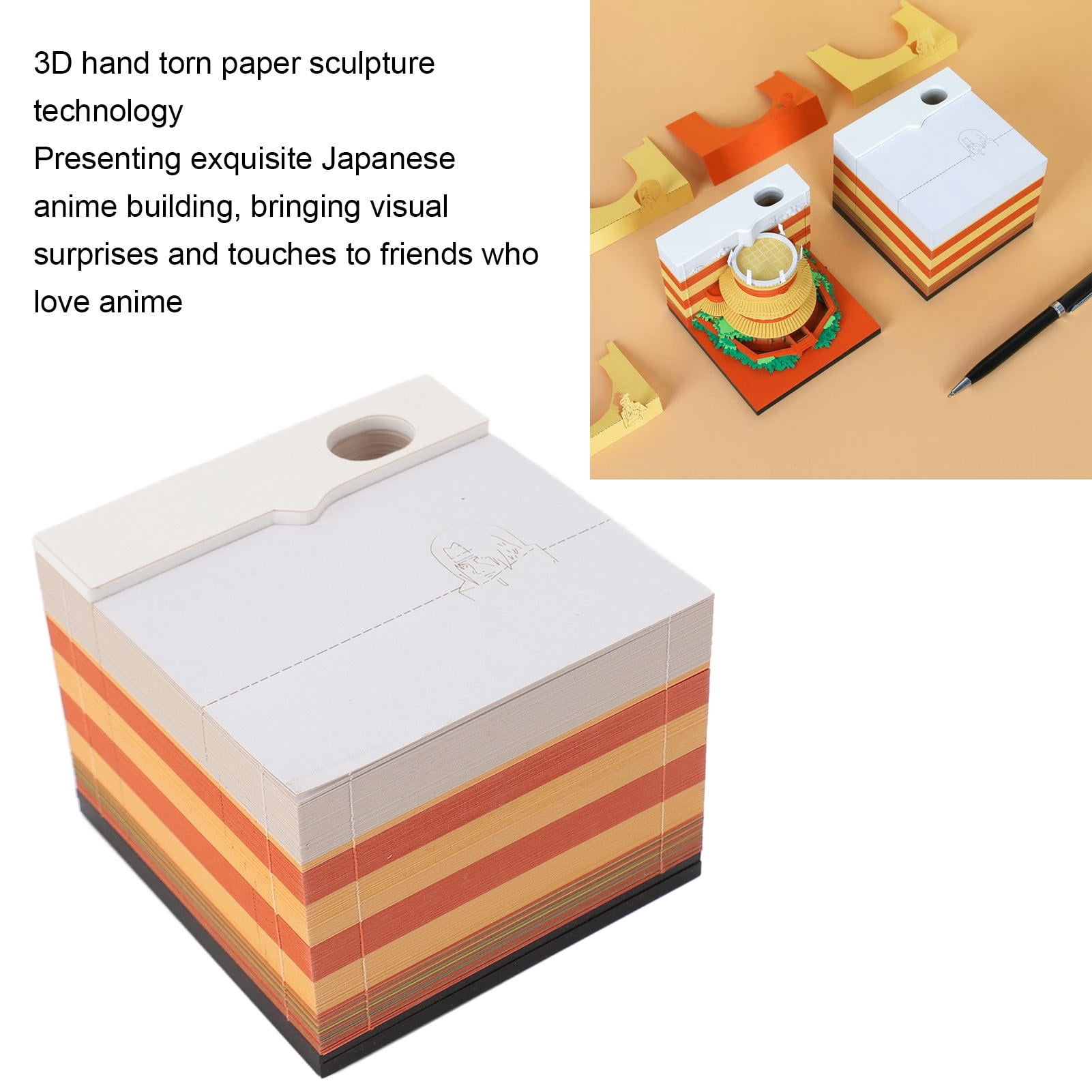 BIMZUC 3D Anime Memo Pad – Eco‑Friendly Paper Sculpture, Hand‑Cut Design, Dual‑Use Notebook & Desktop Ornament