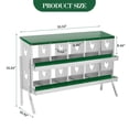 thumbnail image 3 of Shininglove 10 Hole Galvanized Steel Chicken Nesting Box w/Outriggers – Rustproof & Ventilated Poultry Coop Accessories for Hens/Ducks, 3 of 8