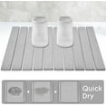 thumbnail image 2 of Stone Dish Drying Mat for Kitchen Counter, 23"×15", Collapsible Quick Drying Dish Mats, Ultra Absorbent Diatomaceous Earth Mats for Dishes Bottles Cups, Match Countertop - Grey, 2 of 13