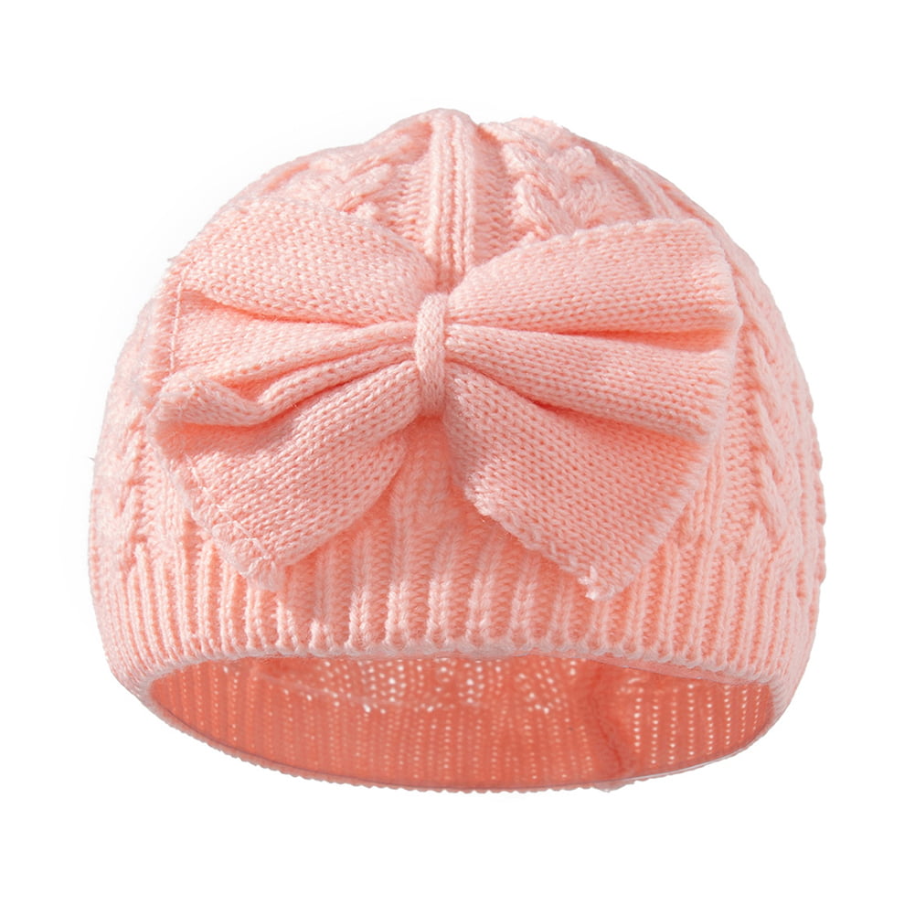 Newborn Baby Girls Floral Bowknot Hats Cotton Winter Adorable Warm Beanie Cap Gift
