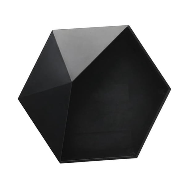 Bewildely Caja de almacenamiento multifuncional Soporte de carga de pared Soporte geométrico Soporte organizador colgante sin perforaciones Almacenamiento y organización del hogar Negro