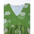 thumbnail image 4 of Moomaya Womens Printed V Neck Top, Balloon Sleeves Ruffled Chiffon Crop Top, 4 of 8