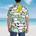 thumbnail image 6 of Bixox Men's Hawaiian Shirts Men's Funny Dinosaurs on Stripes Print Short-Sleeve Shirt-Small, 6 of 8