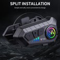 thumbnail image 3 of Helmet Bluetooth 5.3 Headset with IPX6 Waterproof, AI Voice Assistant & Ambient Light - 1000mAh Battery for 300H Standby/28-32H Talk Time, Soft Microphone, Noise Reduction, Black (85*35mm), 3 of 6