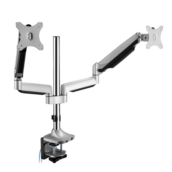 SIIG Desk Mount for Monitor - Gray - 2 Display(s) Supported32" Screen Support - 39.60 lb Load Capacity
