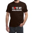 thumbnail image 2 of Men T Shirts Valentine's Day Themed Print Men's Round Neck Short Sleeve T Shirt Soft Breathable Fabric Comfortable Fit Casual Tee Mens Tshirts Graphic Brown XXXL, 2 of 3