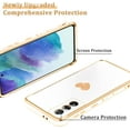 thumbnail image 5 of Compatible with Samsung Galaxy S21 Case with HD Screen Protector Shockproof Protection, Love Heart Plating Girly Women Cute Soft TPU Luxury Elegant Case for Galaxy S21 5G, White, 5 of 12