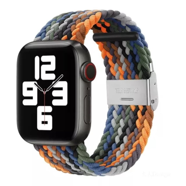 Correa Nylon Trenzado + Hebilla Unisex M / L 42-44-45-49 mm Para Apple Watch Compatible Con Todas Las Series