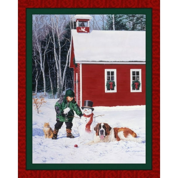 Snow Buddies Panel Cotton Fabric