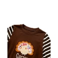 thumbnail image 3 of Toddler Infant Boys Girls Thanksgiving Turkey Long Sleeve Sweatshirts Tops+Stripe Pants 2Pcs Outfit, 3 of 8