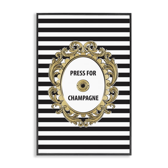Stupell Industries Press For Champagne Celebration Black Framed Giclee Art, design by Martina Pavlova