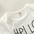 thumbnail image 5 of Newborn Baby Girls Romper 3 Months Baby Girls Jumpsuit Onesies Bodysuit 6 Months Baby Girls Short Sleeve Letter Print Romper,White, 5 of 7