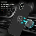 thumbnail image 2 of for iPhone XS / X Case, 360° Rotatable Ring Holder Kickstand Dual Layer Military-Grade Drop Tested Protection Support Car Holder Mount Magnetic Absorbing Bumper Phone Case, Black, 2 of 7