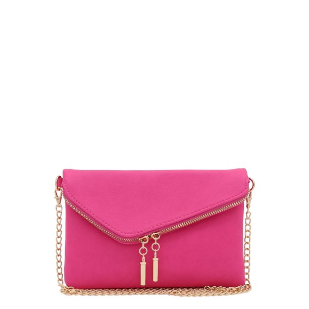 Bolso de mano con forma de rompecabezas, bandolera, fucsia