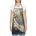 thumbnail image 3 of Yiaed Forest Meditating White Tiger Print Kitchen Apron with Hand Wipe Pockets,Big Pocket,Aprons for Women with Pockets, Waterproof for Cooking Baking, 3 of 7