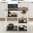 thumbnail image 5 of SOGES Multi-functional Kitchen Storage Carts with Shelves, Wood and Metal Black, 35.40 in, 5 of 9