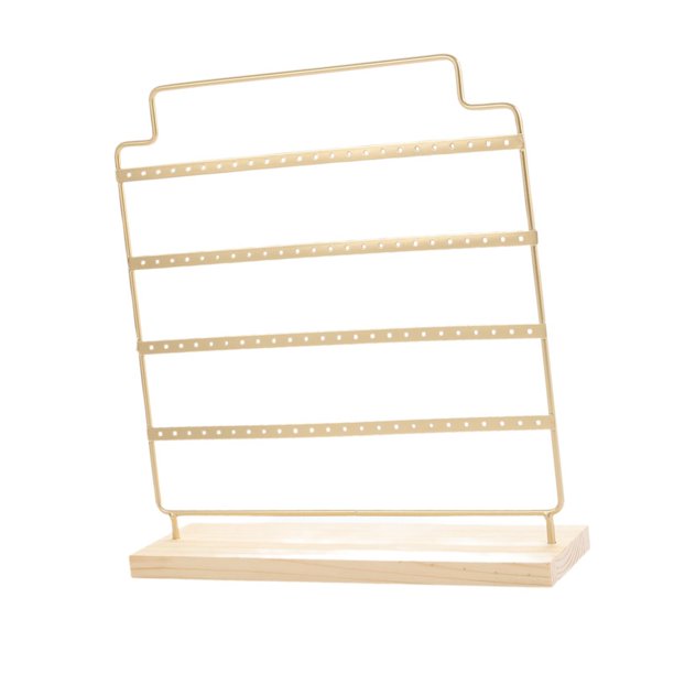 Organizador de pendientes de metal, práctico soporte para pendientes colgantes para dormitorio, tienda minorista Oro