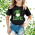 thumbnail image 2 of Yigsgc Kids St Patricks Day Shirt Short Sleeve Leprechaun Shamrock Print T-Shirts Green Clothes for Kids,Color Black,Size 6-7 Years, 2 of 4