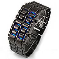 UDIYO Men 's Women 's Stainless Steel LED Digital Quartz Bracelet Watch Wristwatch