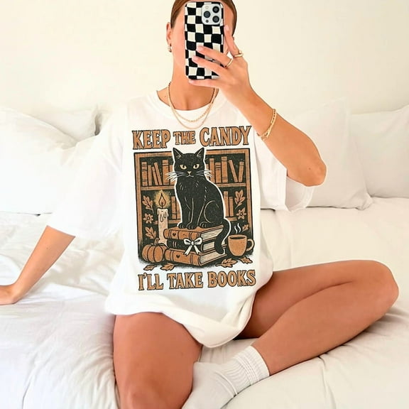 Keep The Candy I'Ll Take Books Shirt, Halloween Skeleton Shirt, Book Lovers Shirt, Halloween Books Shirt, Teacher Halloween Shirt, Ghost Books Shirt