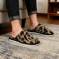 thumbnail image 4 of BERANMEY Women's Leopard Print Slippers Plush Warm Fuzzy House Slippers for Women & Men Cozy Indoor Non-Slip Home Shoes with Fleece Lining, 4 of 9