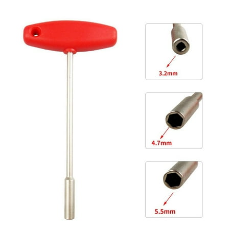 

Papaba 3.2/4.7/5.5mm T-Shape Bicycle Bike Cycling Concealed Spoke Wrench Repair Tool