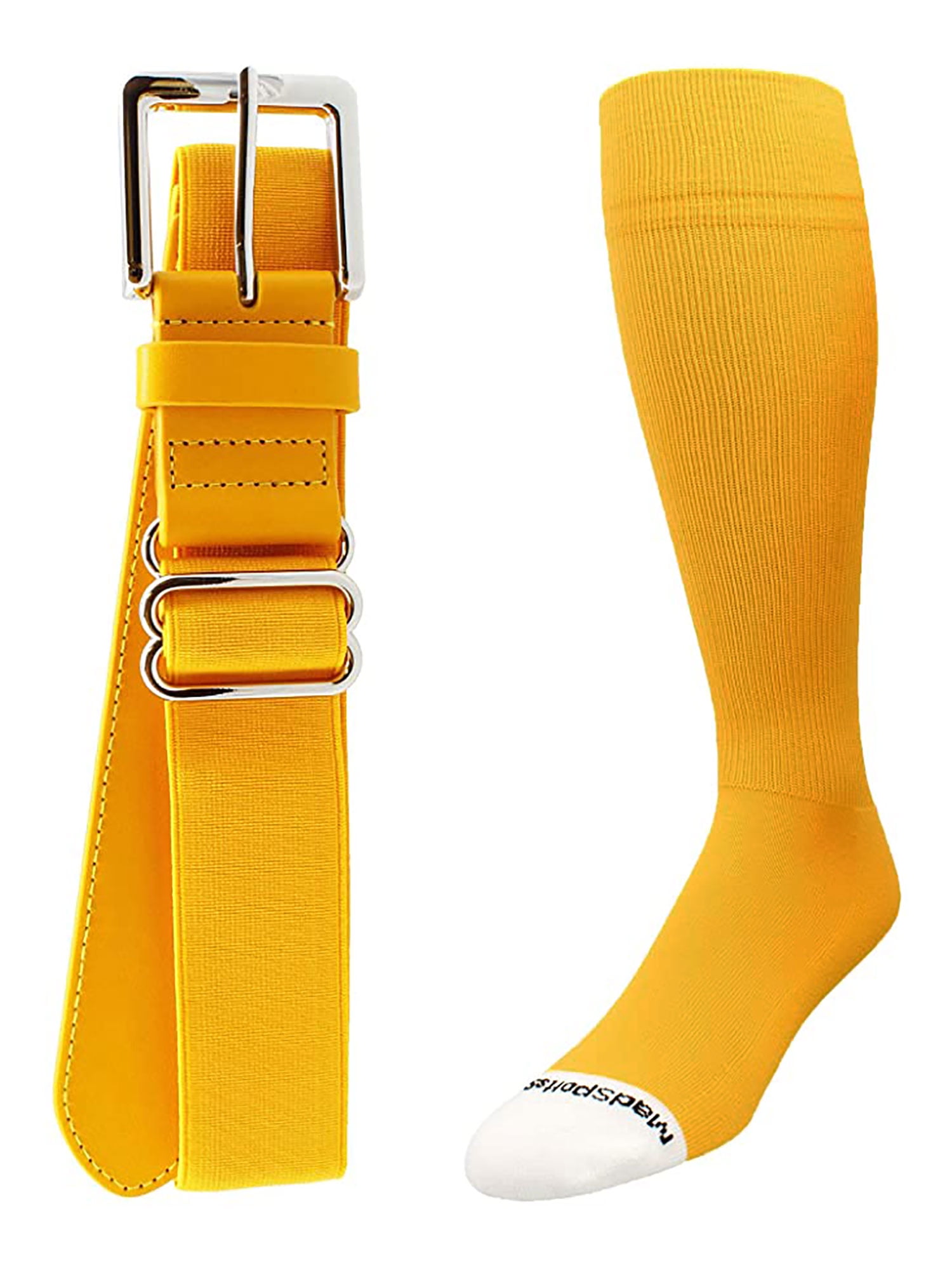 Pro Line Baseball Socks and Belt Combo (Gold, Medium)