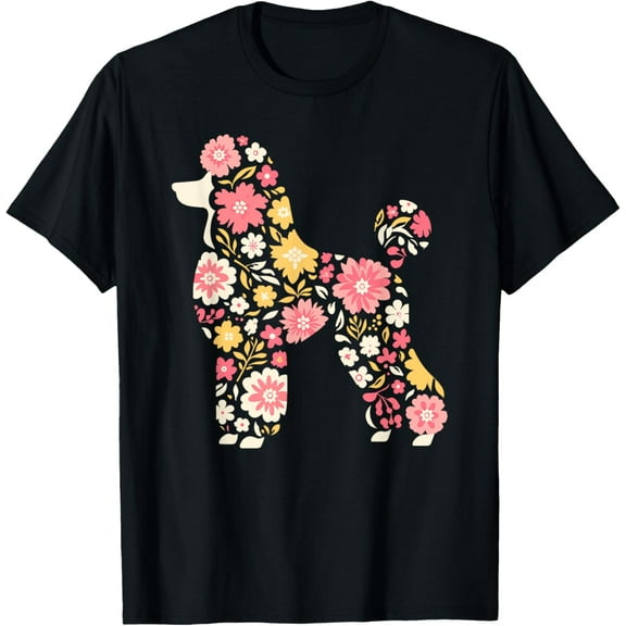 Funny Floral FLower Poodle Mom Grandma Womens Mothers Day T-Shirt