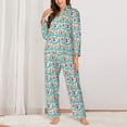 thumbnail image 2 of Fotbe Cute Corgi Head Conjunto de Pijama de Manga Larga para Mujer con Estampado, Ropa de Dormir de 2 Piezas, Conjunto de Casa Suave y Cómodo con Bolsillos-X-Large, 2 of 7