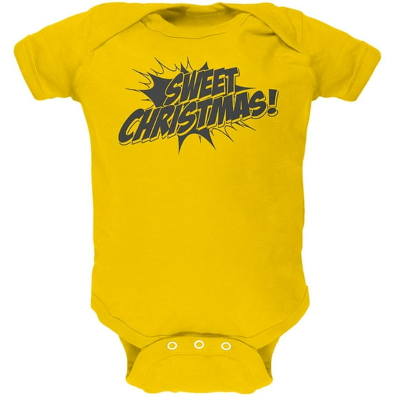 Sweet Christmas Comic Book Word Balloon Soft Baby One Piece Yellow 9-12 M